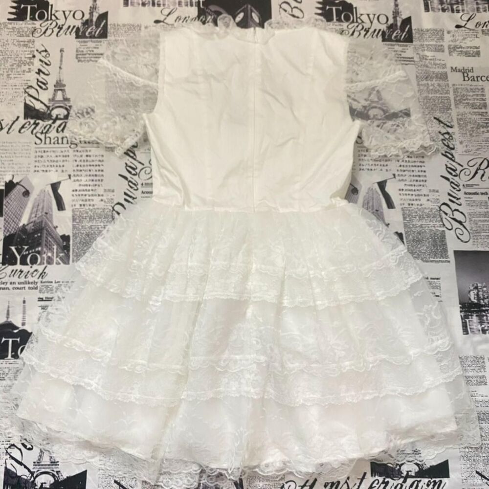Dollskill Delias Women's White lace babydoll princess dress tiered miniskirt nwt - Picture 2 of 8
